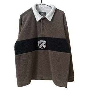 VTG WINDRIVER Fleece Pullover w/ Button Closure Mens M‎ Academic Scholar Sweater